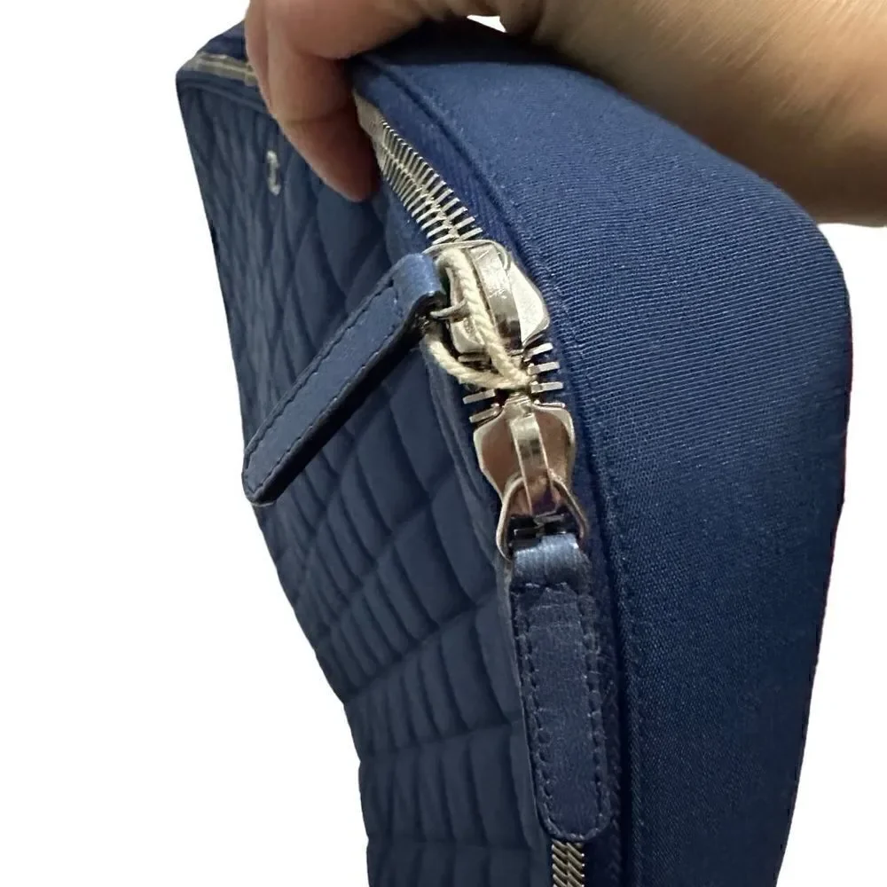 Chanel extra large zip around canvas clutch